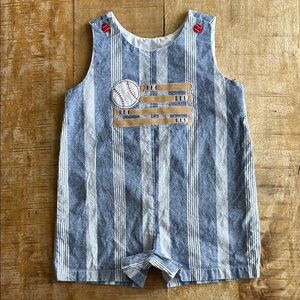 Good Lad Baseball Striped Romper 18m